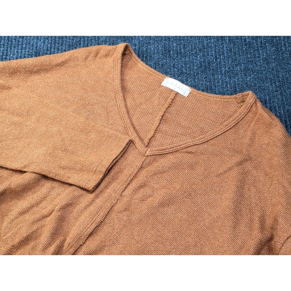 Altar'd State Cropped Sweater Women Medium Orange Excellent V-Neck Knit Top
